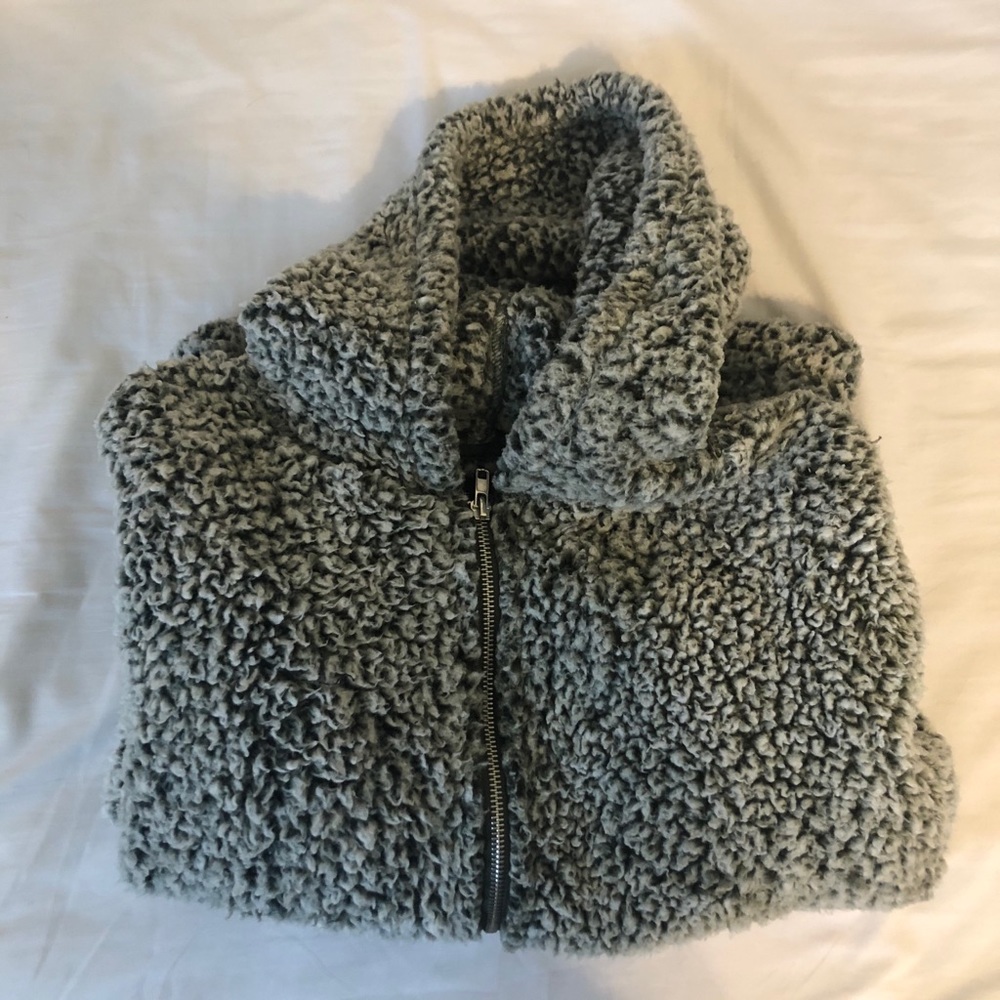 GREEN HOODED SHERPA